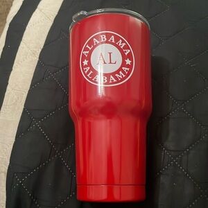 Red insulated Alabama cup with straw. NWT